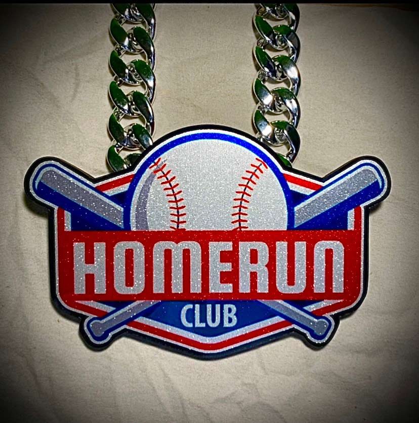 Custom home run club chain in team colors.