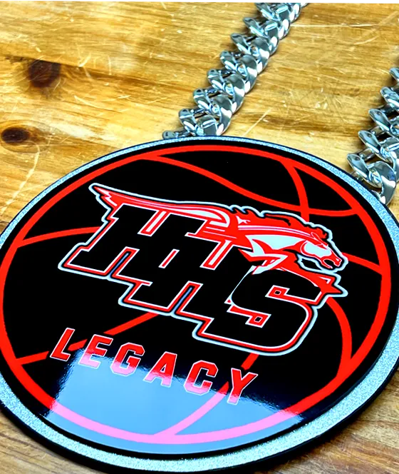 THS Legacy round basketball pendant.